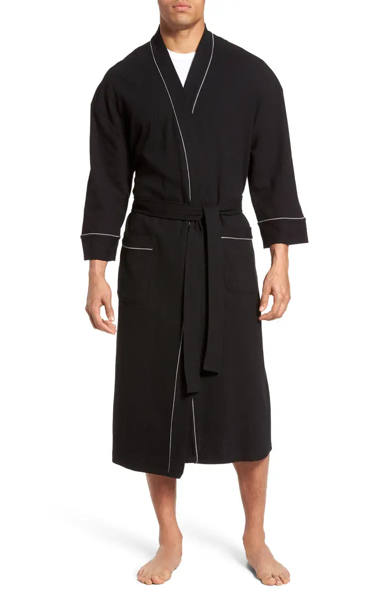 Robe, Knit Waffle Black