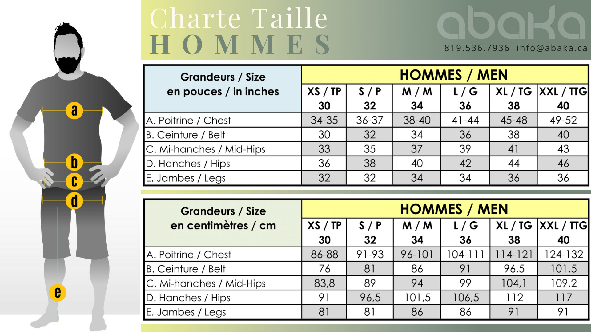 Taille homme pantalon correspondance 2025